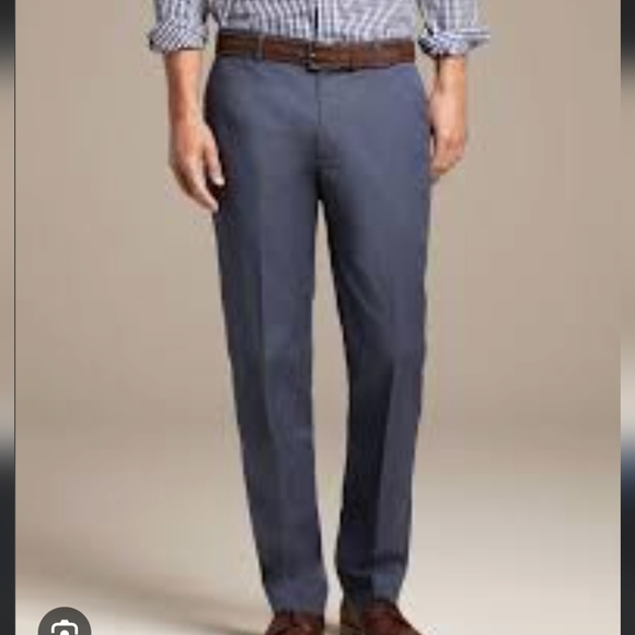 Banana Republic Navy Tonal Plaid Slim Fit Dress Pants - Picture 1 of 4